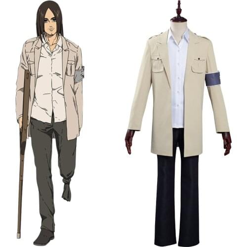 Anime Attack on Titan The Final Season Eren Jaeger Cosplay Costume Coat Shirt Outfits Halloween Carnival Costumes Boy Suit