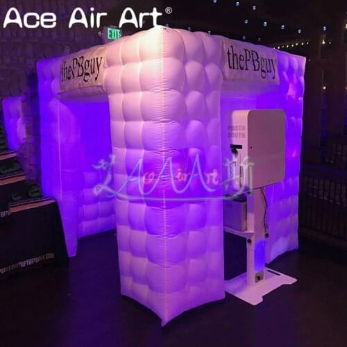 Mobile Led bulb inflatable digital photo booth,photo party cube with free air blower by most professional supplier Ace Air Art