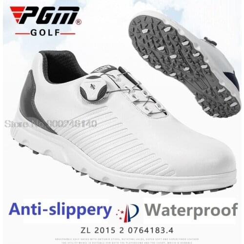 Pgm Golf Shoes Men Rotating Knobs Buckle Golf Sneakers Waterproof Non-Slip Shoes Sports Mens Training Sneakers New Arrival