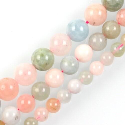 Natural Stone Beads Morgan Morganite Gem Stone Beads Round Loose Beads For Jewelry Making DIY Bracelet Neck Material 6/8/10mm