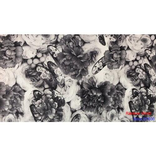 Factory wholesale flower pattern printed Faux PU Leather fabric for DIY sewing sofa table shoes bags bed material(1 yard)