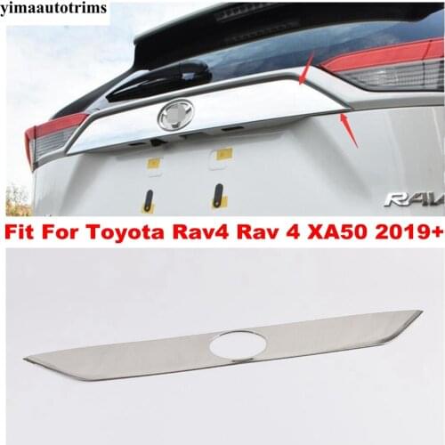 Rear Tail Trunk Door Upper Overlay Strip Decor Cover Trim Stainless Steel Accessories For Toyota Rav4 Rav 4 XA50 2019 - 2021