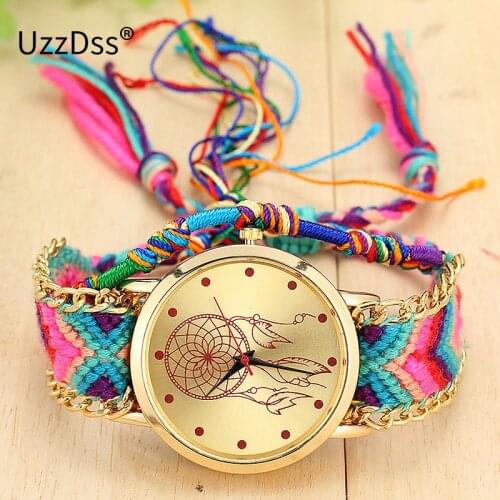 Handmade Braided Friendship Bracelet Watch Ladies Rope Watch Quarzt Watches Relogio Feminino Quartz Wristwatches