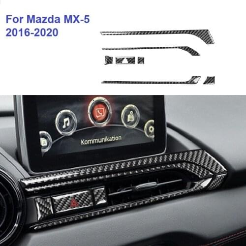Fit For Mazda MX-5 Miata Roadster 2016+ ND Carbon Fiber Interiors Center Dashboard Air Vent Sticker Trim Strips Car Accessories