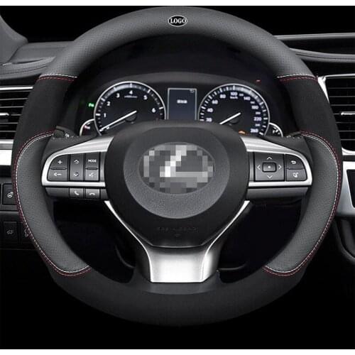 Popular Genuine Leather Car Steering Wheel Cover 15 Inch/38cm for Lexus CT IS GS ES LS UX NX RX LX GX LM