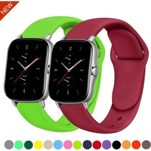 22mm/20mm Silicone strap for Active 2/Amazfit Bip/Samsung Watch 3/Huawei Watch GT2 sport bracelet wristband forAmazfit GTR 47mm