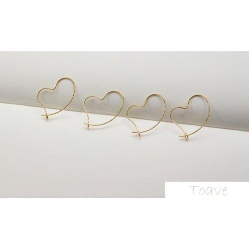 10pcs Copper Plated 18K Gold Color Crooked Heart Love er kou Earrings DIY Earrings Materials Accessories