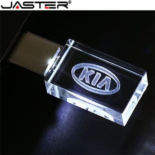 JASTER HOT KIA crystal + metal USB flash drive pendrive 4GB 8GB 16GB 32GB 64GB 128GB External Storage memory stick u disk
