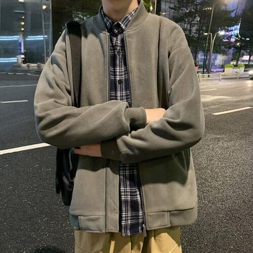 Spring and Autumn Baseball Uniform Korean Handsome Zipper Pure Color Long Sleeve Thin Coat Running Casual Sport Gym Jacket