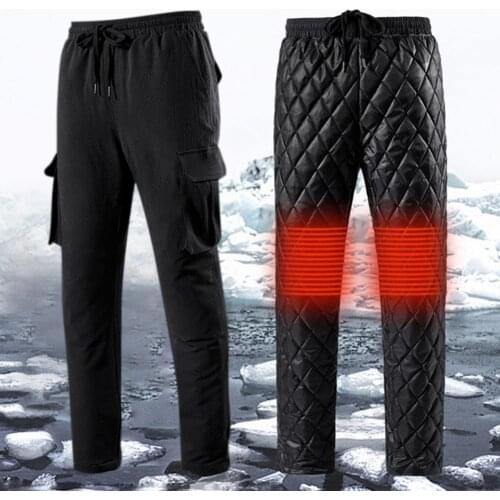 Windproof Unisex USB Electric Heated Warm Thermal Pants Women Men Hiking Pants Outdoor Heating Trousers Winter Sports Pants
