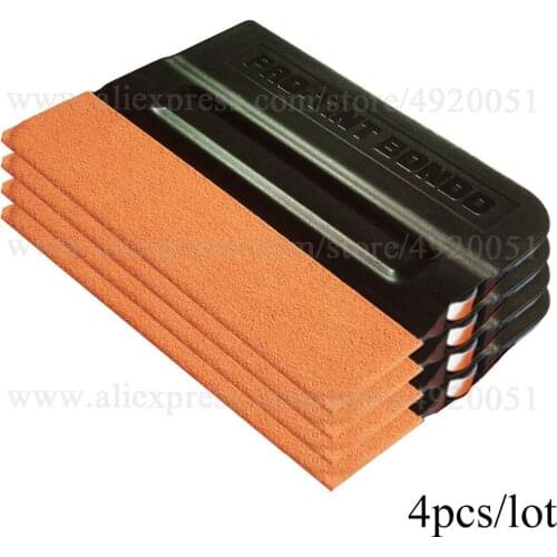 4pcs Vinyl Squeegee Foil Film Wrapping Suede Felt Scraper Window Tint Tool Auto Household Car Styling Sticker Magnet Holder 4A10