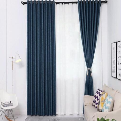 Blackout Window Curtains With Different Colors Shading Solid Color Cotton Linen Ramie Office Hotel Curtain