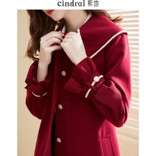 Womens 2021 New Spring Clothes Red Windbreaker Womens Middle and Long Popular Short Coat
