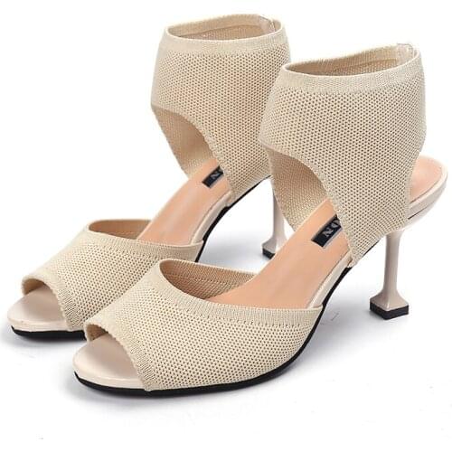 Femal Sandals Sexy Pumps Fashion High Thin Heeled Pointed Toe Slingbacks Women Shoes Vanny Factory Store