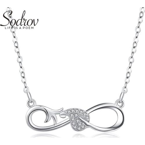 Sodrov 925 Sterling Silver Lucky Chain Necklace Trendy Elegant Fine Jewelry for Women