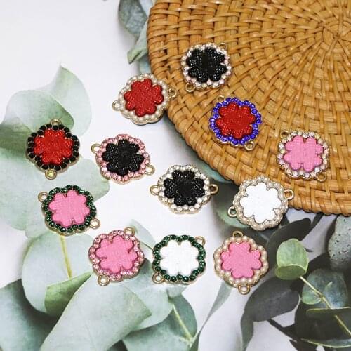 1lot=10pcs High-end golden Pink diamond button clothes High-grade metal white buttons Sewing Handwork accessories DIY Pendant