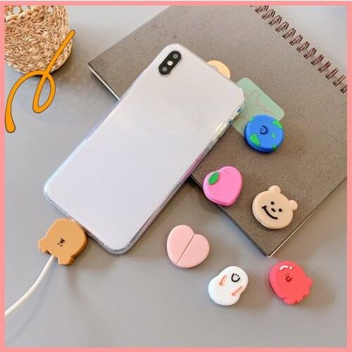 1Pcs Cute Bear USB Cable Protector Cable Winder Cord protector For iphone 7 8 5 6 6s Protective