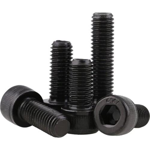 1Pcs Carbon Steel Fine Thread Hex Hexagon Socket Cap Head Screw Pitch 1.25mm Length 20-100mm DIN912 Grade12.9 M10 M12