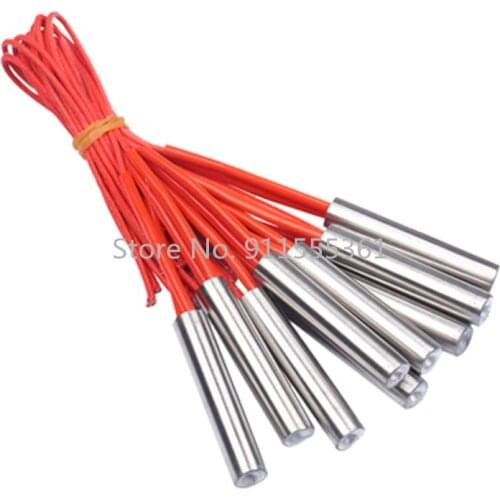 10pcs Stainless Steel 10x40mm Cartridge Heater 10mm Tube Dia. 24V/36V/110V/220V/380V 100W Single End Electric Heater Element