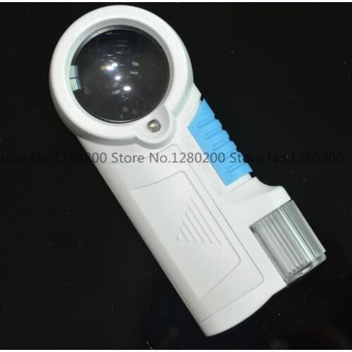 12X Optical Glass Lenses Hand-held Jewelry Magnifier Magnifying Glass Loupe Handheld High-end Flashlight (10pcs)