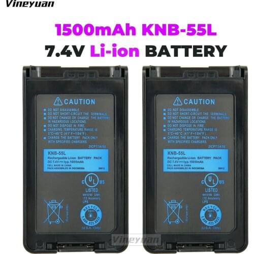 2x Pack - KNB-55L Battery Replacement (1500mAh, 7.4V, Li-Ion) for Kenwood TK-3360 TK-3160 TK-2170 KNB-57L TK-3173 TK-3170 NX-320