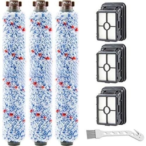 3 Pack Multi Surface 1868 Brush Roll and 3 Pack 1866 Vacuum Filter Compatible with Bissell Crosswave 1785 2306 Series. Compare T