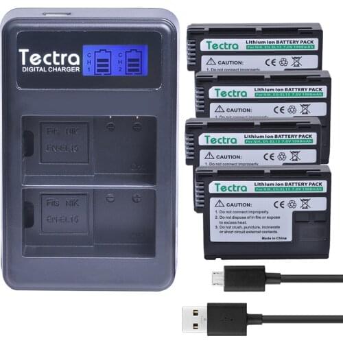 4PCS EN-EL15 EN EL15 Camera Li-ion battery + LCD USB Dual Charger for Nikon D600 D610 D600E D800 D800E D810 D7000 D7100