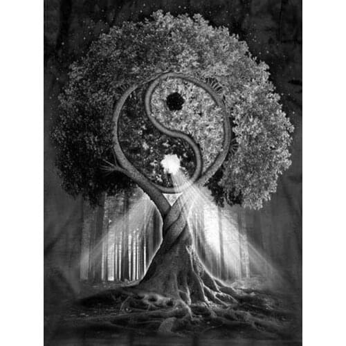 5D diamond painting Civilization Tree Of Yin And Yang Full square round diamond embroidery mosaic rhinestone Cross Stitch Kit