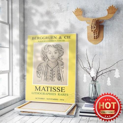 Henri Matisse Exhibition Museum Poster, Berggruen And Cie Art Prints, Matisse Lithographies Rares, Henri Vintage Art Home Decor