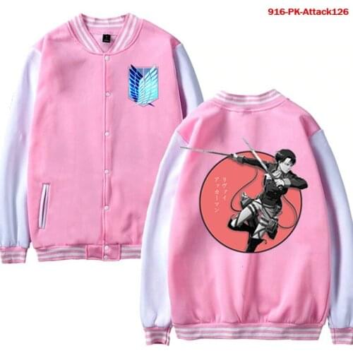Attack on Titan Cartoon Anime Baseball Jacket Coat Fashion Women Hoodie Sweatshirt Tops Long Sleeve Harajuku Hoodies Jackets