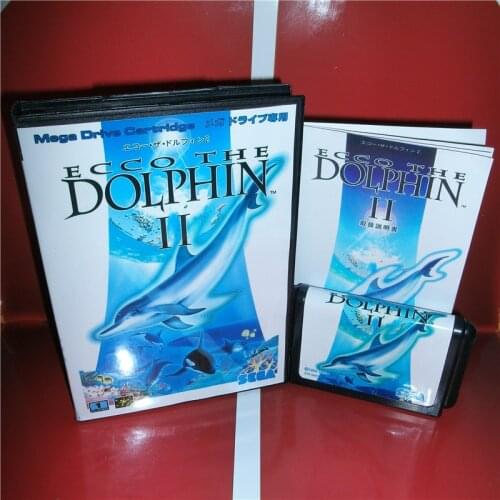 Dolphin 2 Japan Cover with box and manual For Sega Megadrive Genesis Video Game Console 16 bit MD card