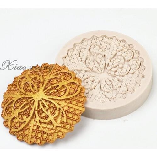 Flowers Fondant Cake Silicone Molds Cake Decoration DIY Baking Tools Lace Kitchen Baking Accessories Resin Soap Mold M385