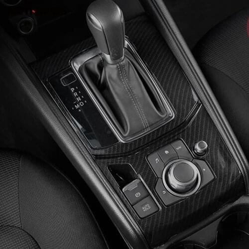 For Mazda CX-5 CX5 KF 2017-2019 2020 Carbon Fiber Gear Shift Box Cover Moulding Trim Decoration Frame Interior Car Accessories