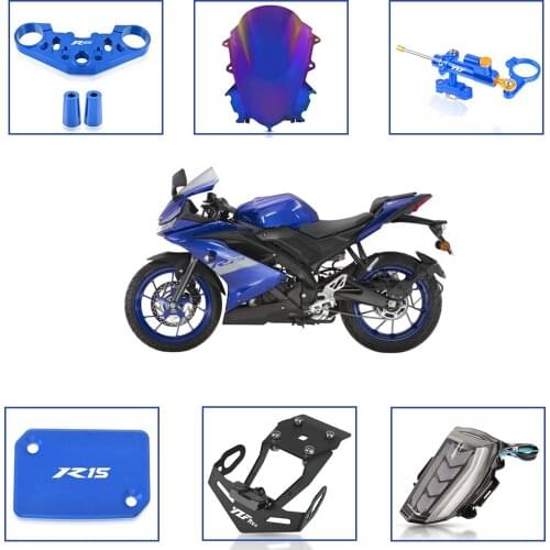 For YAMAHA YZF R15 V3 2017 2018 2019 2020 Motorcycle Front Brake Fluid Cover License Plate Windshield Steering Stabilizer Damper