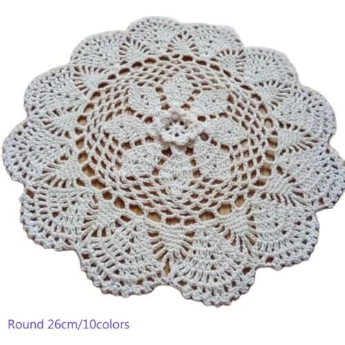 HOT Round cotton lace table place mat crochet coffee placemat pad Christmas Xmas drink coaster cup mug tea dining doily kitchen
