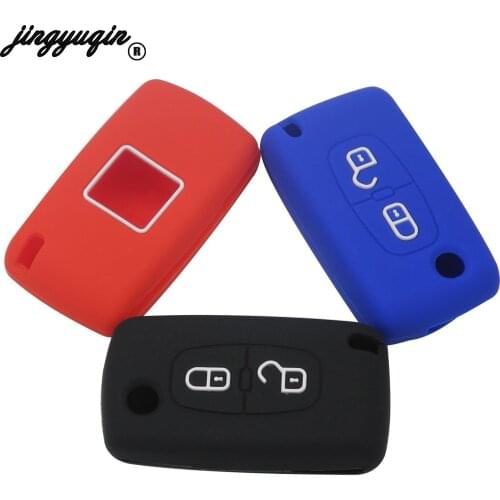 Jingyuqin 10pcs for Peugeot 208 207 308 RCZ 408 407 307 206 Remote Key Cover Silicone Case for Citroen C4 C5 C3 Xsara Picasso