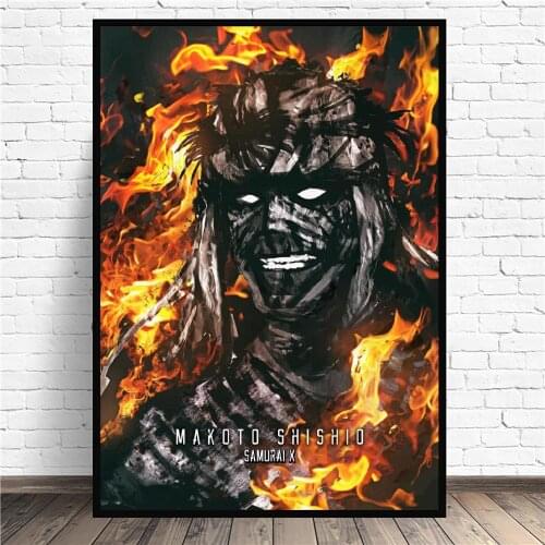 Samurai X Makoto Shishio Canvas Painting Wall Anime Art Pictures Prints Home Decor Wall Poster Decoration For Living Room