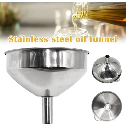 12cm Stainless Steel Cone Funnel Pour Oil Liquid Funnel Hopper Kitchen Home Tool E2S