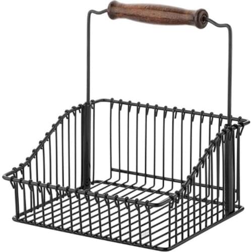 Vip John Wrought Iron Basket Black 20x20