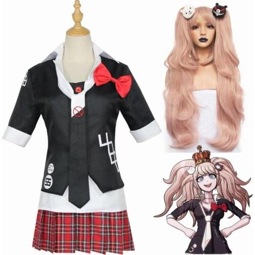 Anime Danganronpa Enoshima Junko Cosplay Costume Uniform Cafe Work Clothes Short Skirt Set