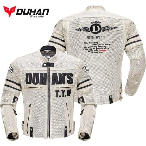 Summer Motorcycle Jacket Duhan Mesh Cloth Motorbike Racing Net Breathable Motocross Clothes with Protectors