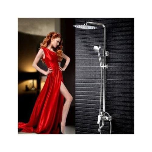 Copper shower faucet stainless steel shower head hoses, Bathroom rainfall shower faucet mixer tap,Wall mounted shower faucet set