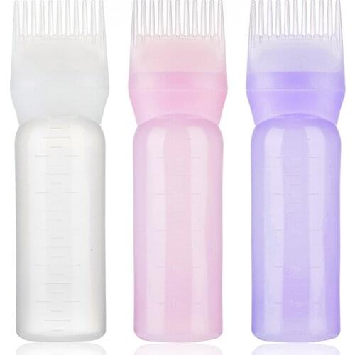 120ml Multicolor Plastic Hair Dye Refillable Bottle Applicator Comb Dispensing Salon Hair Coloring Hairdressing Styling Tool