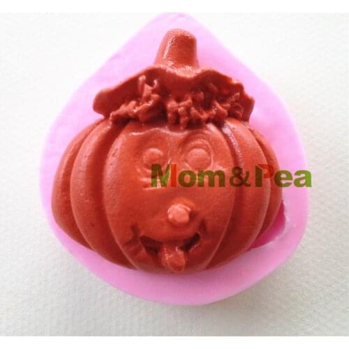 Mom&Pea 0950 Free Shipping Pumpkin Head Shaped Silicone Mold Cake Decoration Fondant Cake 3D Mold Food Grade