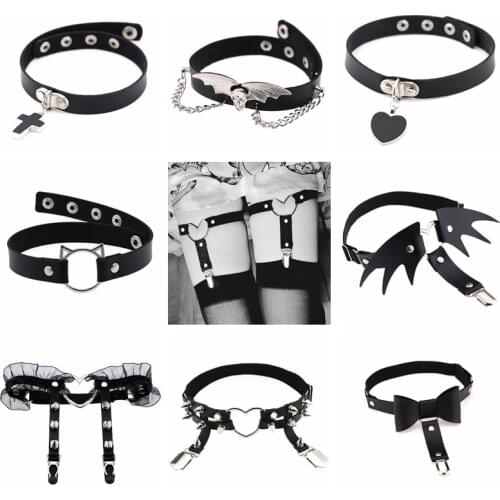 Newest Womens Sexy Elasticity Harness Heart Leg Chain Garter Belts Cosplay Spike High Quality Elastic Thigh Ring Garter Adult