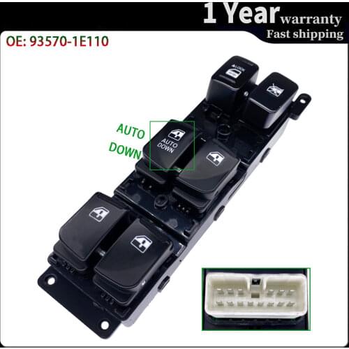 Electric Power Window Switch Master /Passenger Control for Hyundai Accent 07-10 93570-1E110 935701E110 93570-1E111 93580-1E000