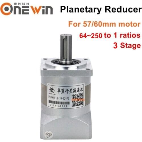 Planetary Gearbox Speed Reducer PLF060 Carbon Steel Gear 3 Stage for 57mm 60mm Servo Motor