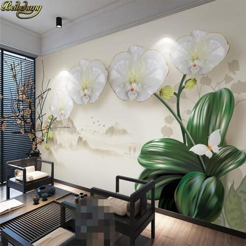 Beibehang Custom Photo Wallpaper Mural 3D Luxury Landscape Phalaenopsis Jewelry TV Background Wall papel de parede infantil