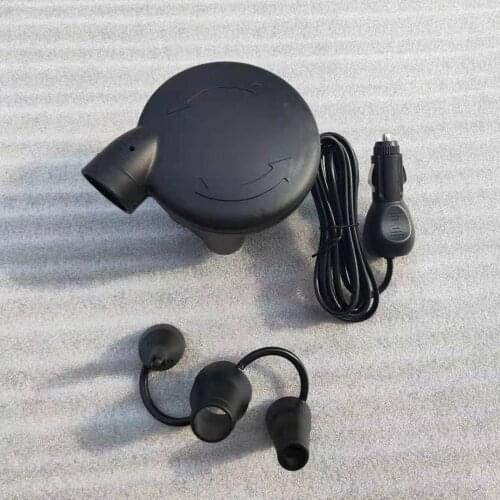 Portable Electric Car Air Pump for Inflatable Boat Raft Electropump Bed Mattress Inflate Inflator with 3 Nozzles EU Plug 12V DC
