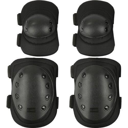 Professional Adjustable Knee & Elbow Pad 4 Pcs Sports Military Knee Elbow Protector Adult Tactical Hunting Combat Protective Set